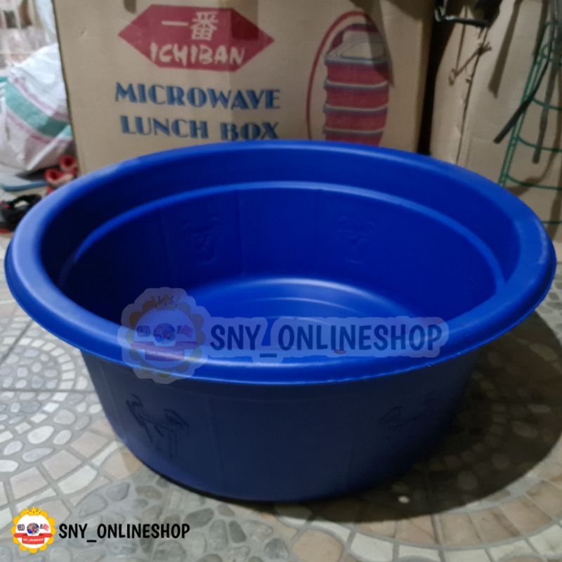 Ember / Baskom Bak Cuci Baju Bulat Anti Pecah 70cm Biru USA Tongkuat