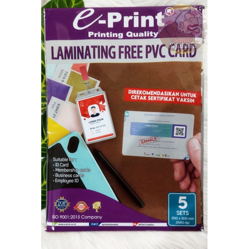 

[PAK] BAHAN ID CARD / KERTAS PVC / LAMINATING EPRINT FREE PVC CARD (5SET)*