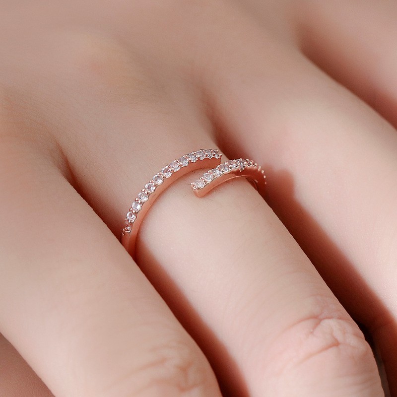 Pembukaan Cincin Disesuaikan Zirkon Halus Liar Korea Cincin Gadis Gaya In Sederhana