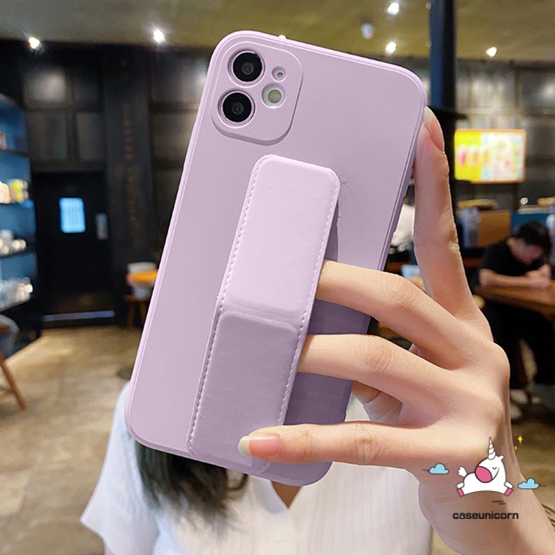 Samsung A32 Magnetic Bracket Case Samsung A03s A52 A72 A32 A50 A50S A30S A31 A12 A21S A51 A52S A71 A20S Straight Cube Macaron Color Stand Holder Wrist Strap Soft Silicone Cover