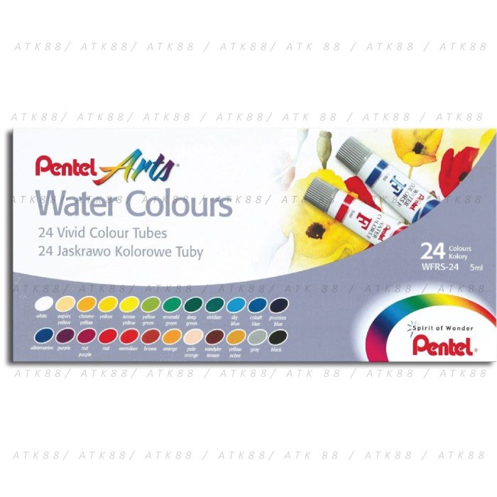 

(TERLARIS) Cat Air Pentel Arts 24 Water Colours (WFRS-24)