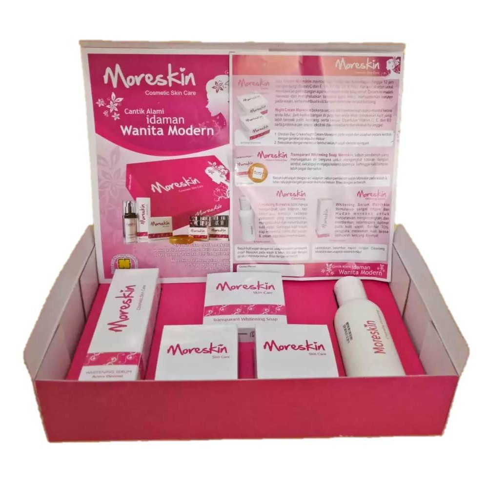 PAKET MORESKIN PINK SKIN CARE PEMUTIH WAJAH OBAT JERAWAT