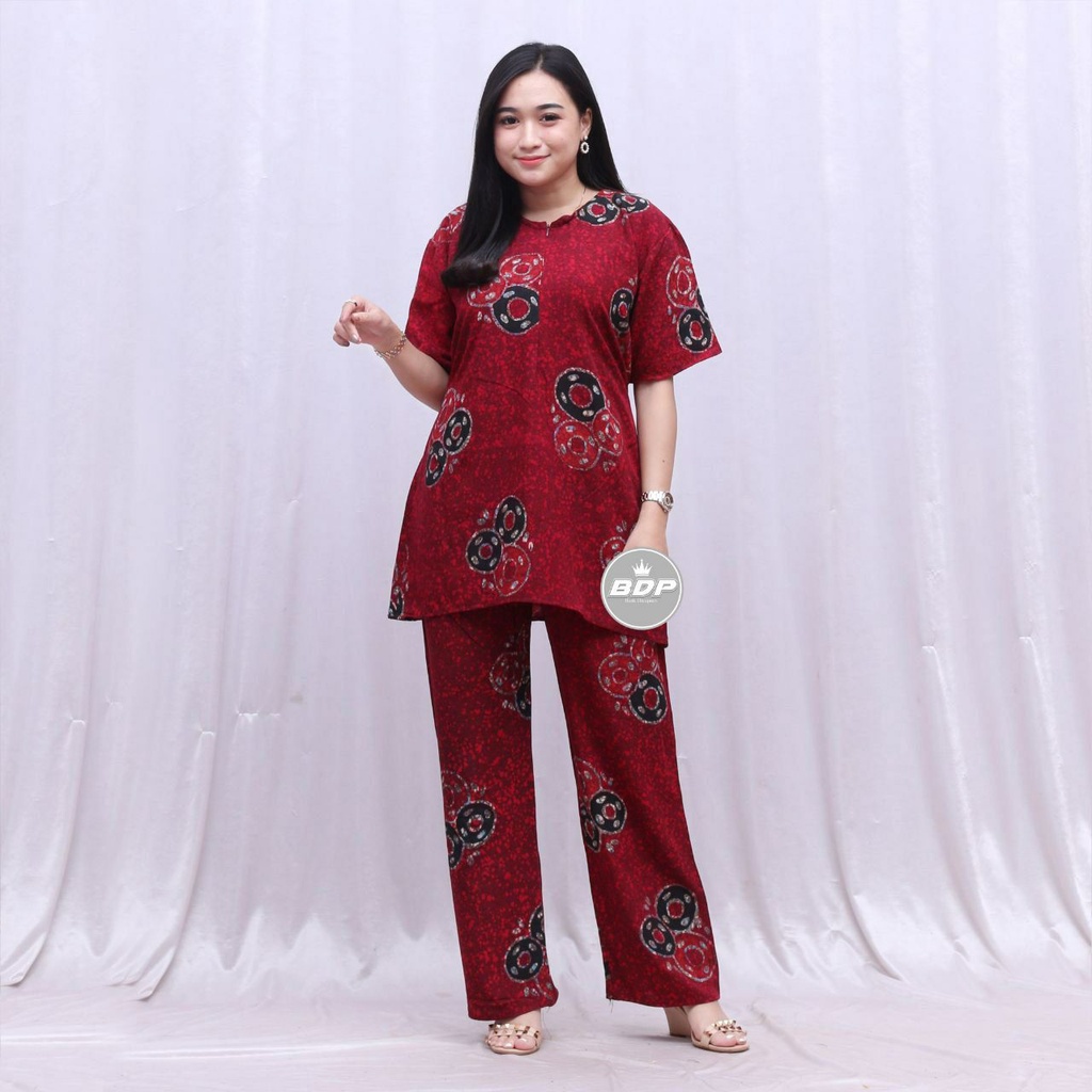 TERBARU | SETELAN BAJU TIDUR PIYAMA BATIK CAP |RAYON GRADE A  |  BAJU TIDUR PIYAMA BUSUI RESLETING DEPAN-7