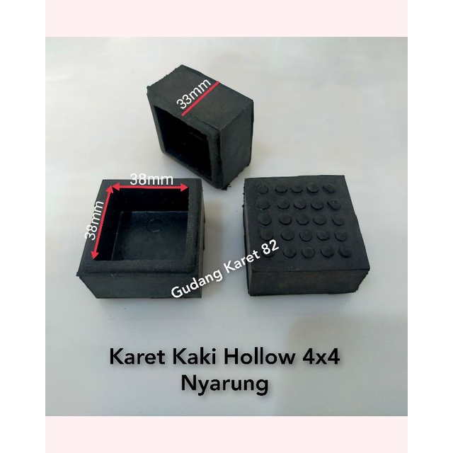 Karet Kaki Hollow 4x4 Nyarung Karet Kaki Meja Rak Kursi Besi Hollow