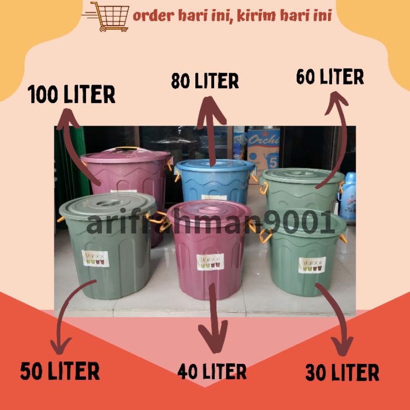 EMBER PLASTIK MAROON EMBER KRAN  30-40-50-60-80-100 LITER