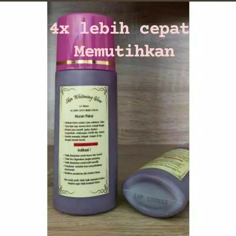 Lotion Malam Pemutih Skin Whitening Glow Ungu / HB Handbody Lotion Pemutih Kulit Ampuh Cepat