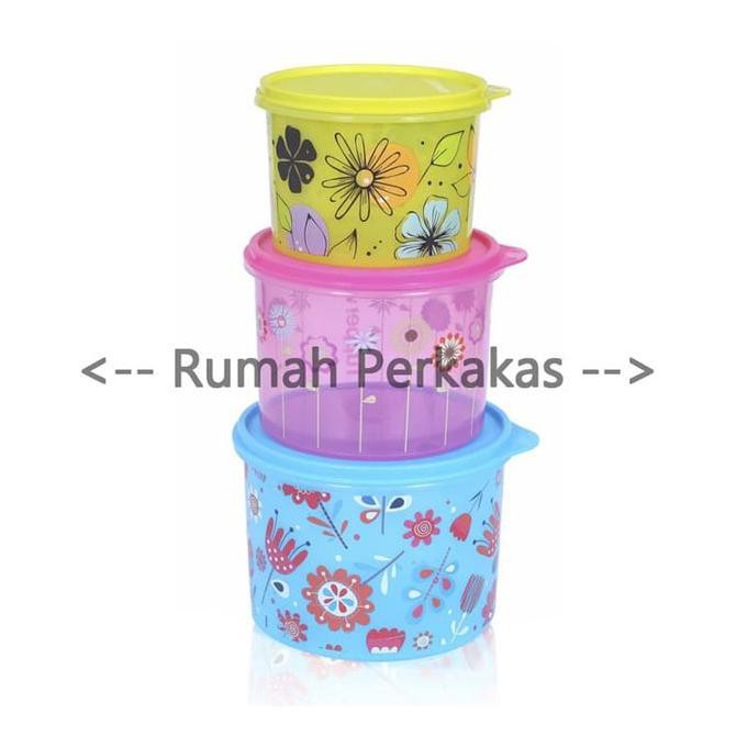 Tupperware Daisy Canister Toples bermotif 3pcs