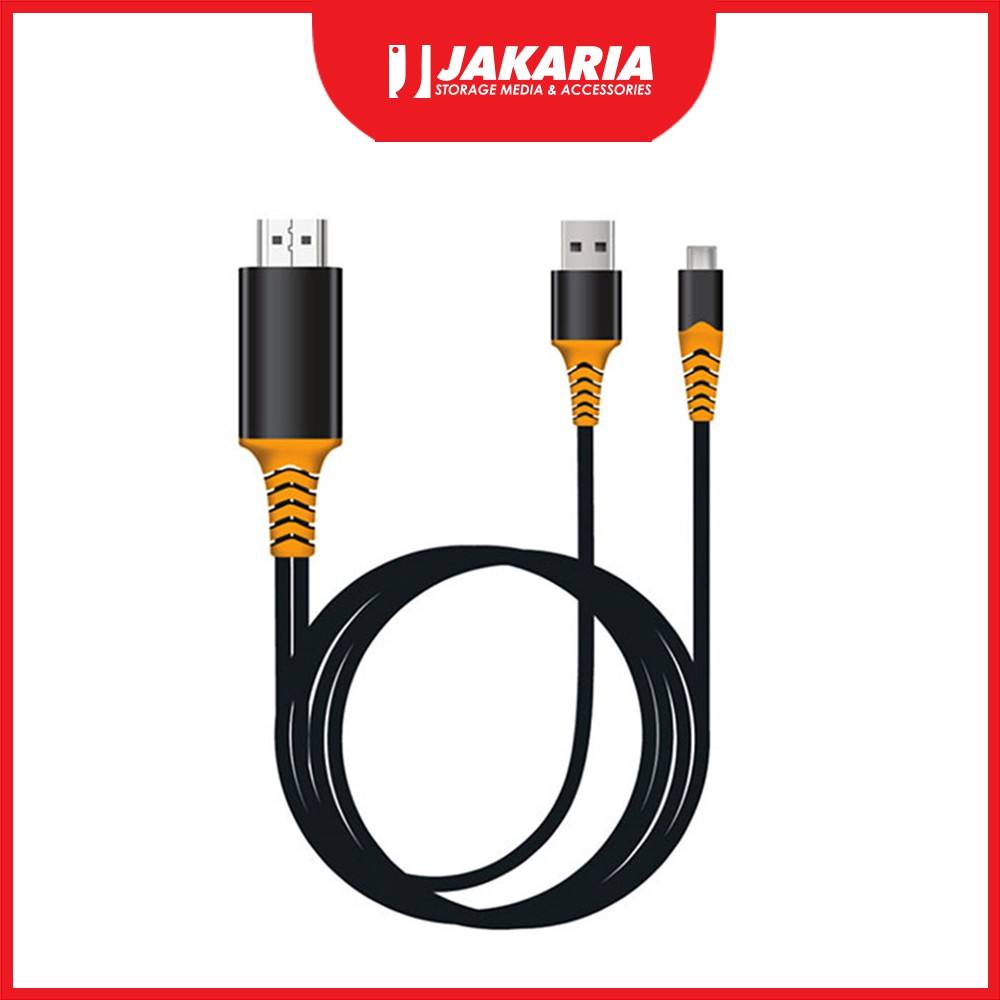 Kabel HP ke TV HDMI - Kabel Type C ke HDMI - Fuf Type C to HDMI Cable with Charge 4K 60Hz