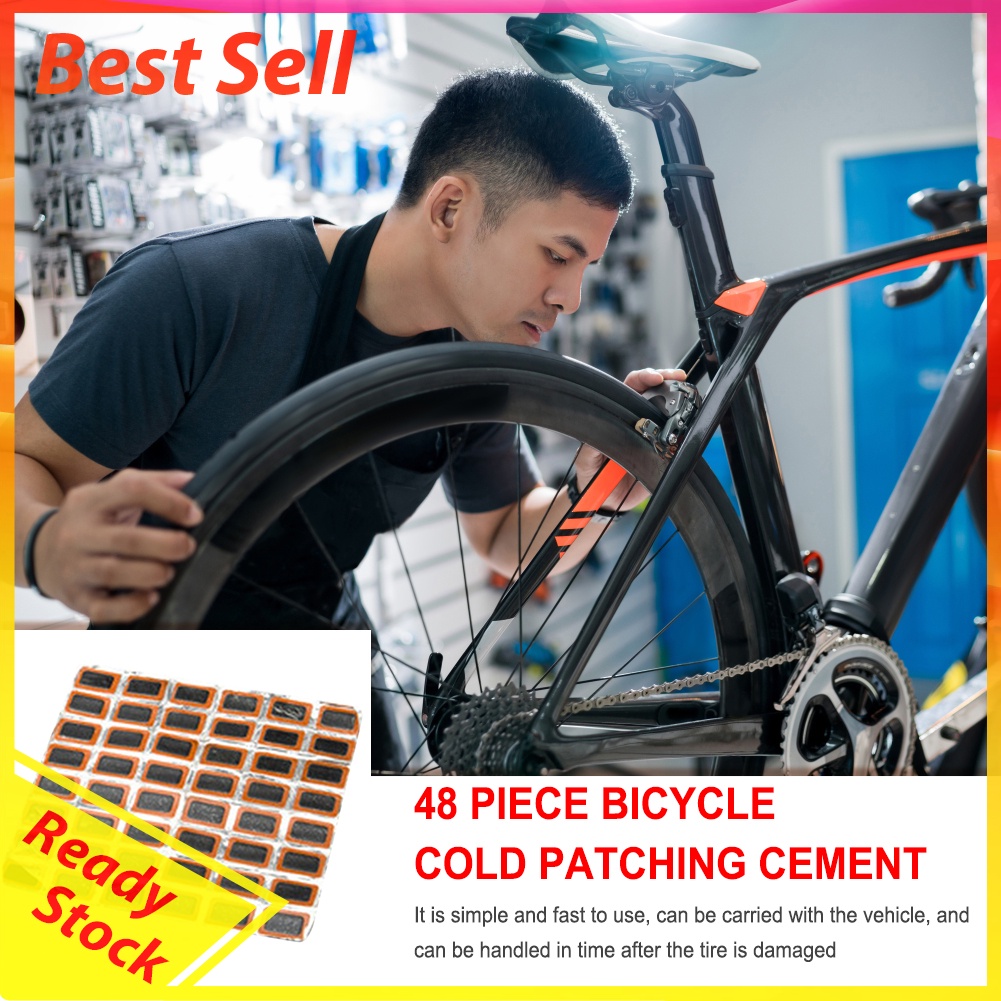 48pcs Round Bicycle Tire Repair Rubber Patches without Glue Self Adhesive