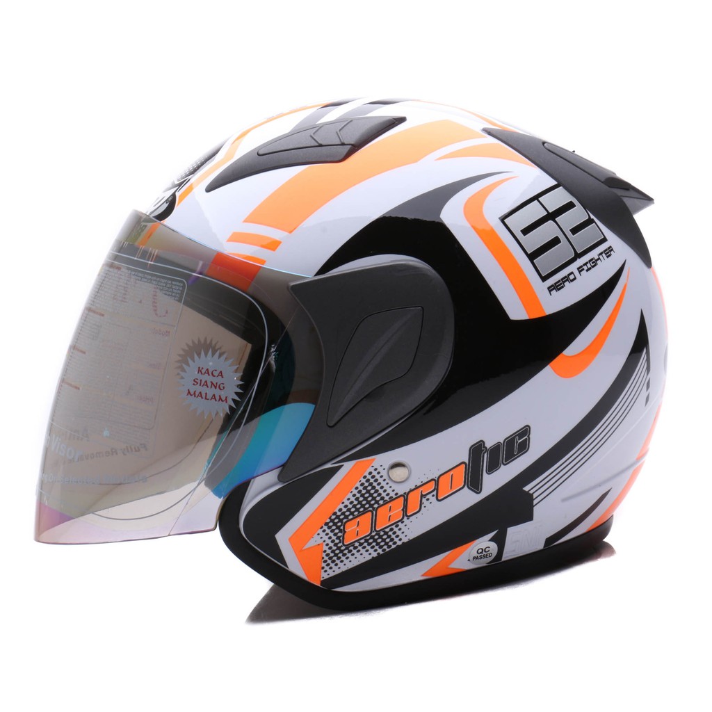  Helm Dewasa MSR Helmet Javelin Aerotic Putih Hitam 