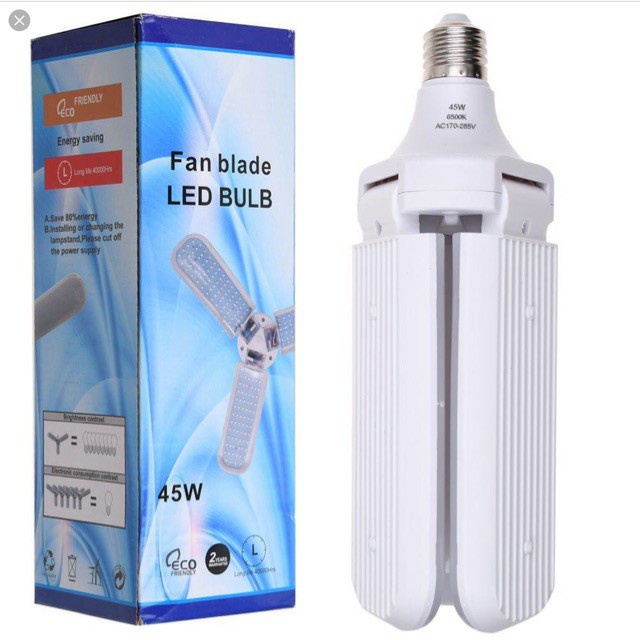 Lampu Bohlam LED E27 45w - Lampu Bohlam LED Bentuk Kipas 3 Baling