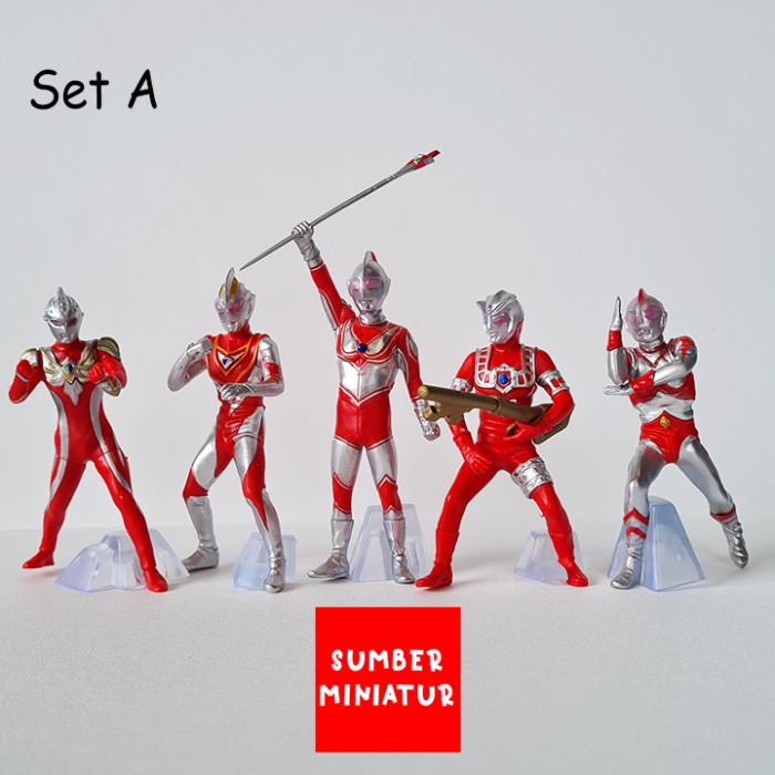 MAINAN ACTION FIGURE MAF715 SET PAJANGAN ULTRAMAN KING ULTRAMAN GEED ZERO 5 PCS