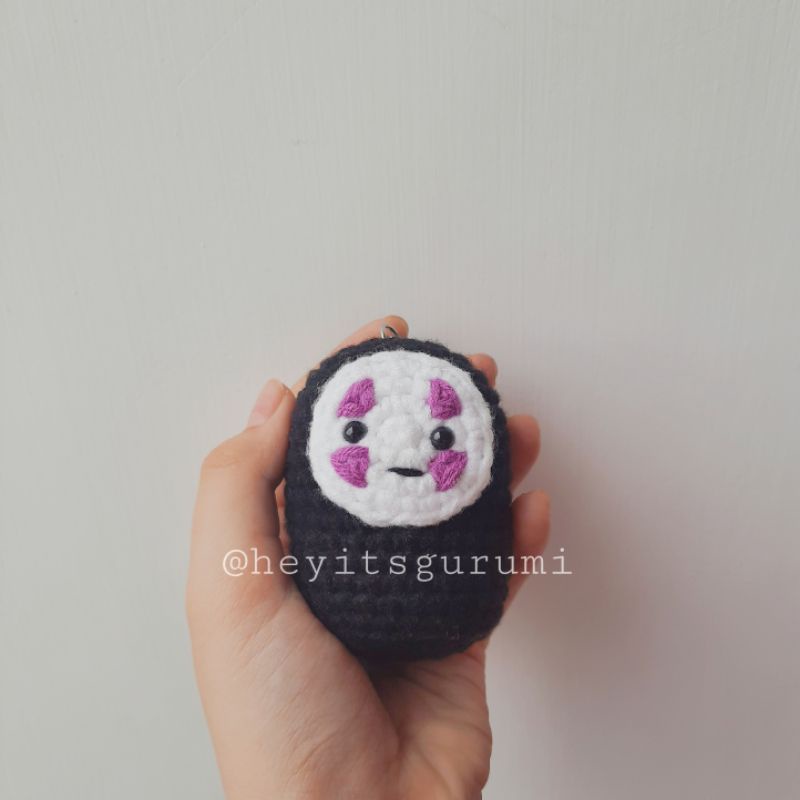 (PRE ORDER) Boneka Rajut Amigurumi Kaonashi FREE GANTUNGAN
