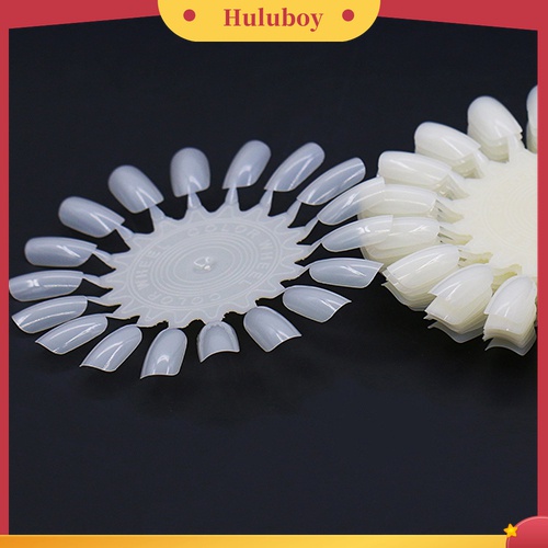 Huluboy Huluboy♡ 10pcs Palet Display 18 Kuku Palsu Bentuk Roda Bulat Bahan Plastik