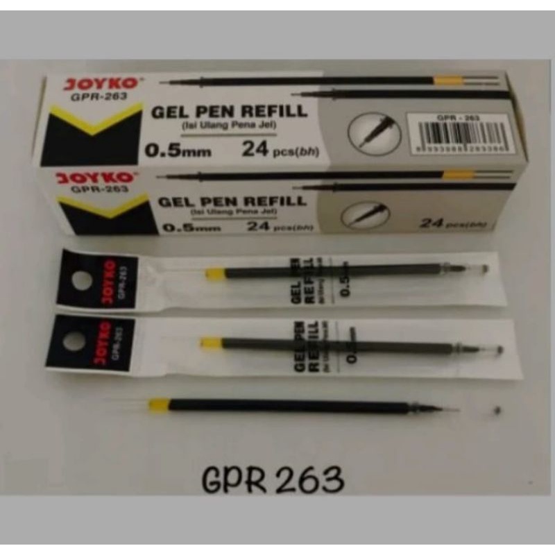 

(24 pcs) Gel Pen Refill Isi Ulang Pen Isi Pulpen Joyko GPR-263-3 0.5 mm