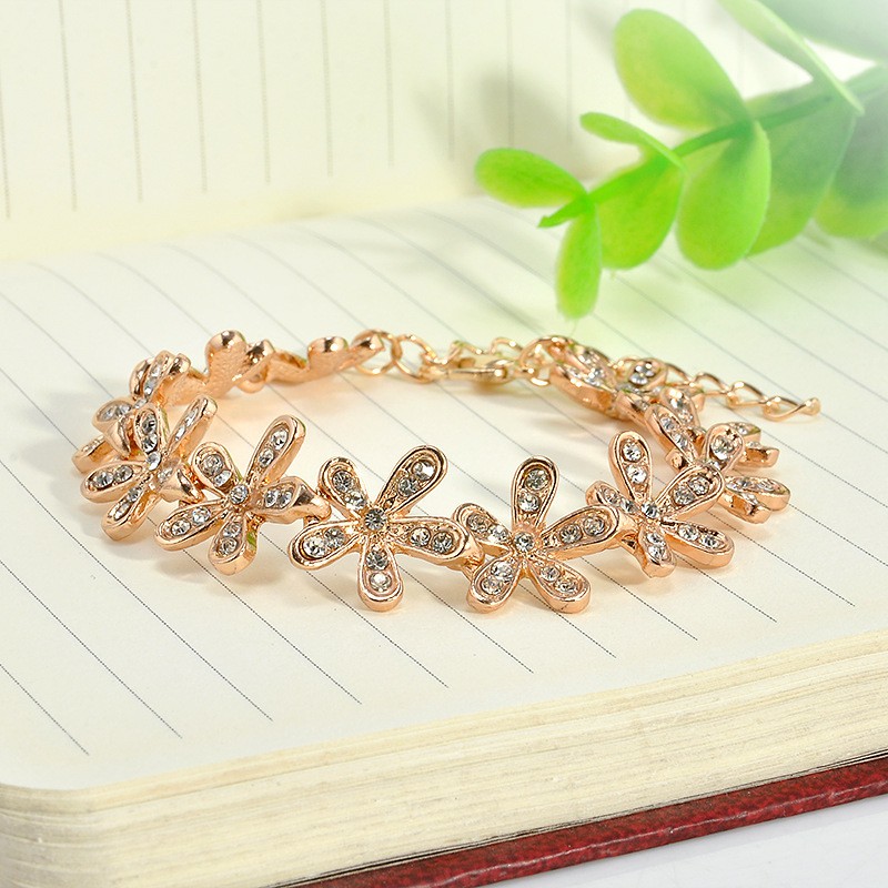 Gelang Bangle Vintage Motif Snowflake Hias Kristal Berlian Imitasi Untuk Wanita