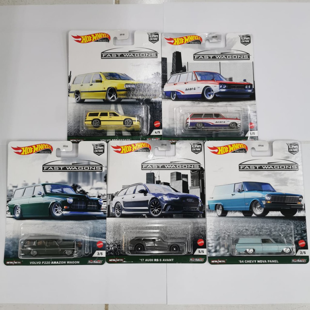 Diecast Hot Wheels Fast Wagons Hotwheels Car Culture Nissan Skyline Volvo Chevy Nova Audi RS 6 Avant