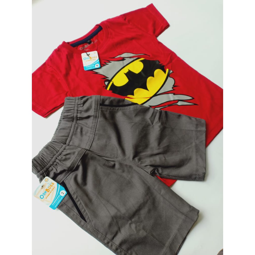 COD BAJU STELAN ANAK LAKI LAKI GAMBAR SUPERHERO PILIH MOTIF DAN CINO PENDEK 1-10 TAHUN KODE 1-5