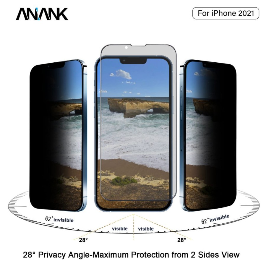 Anank 2.5D Privacy Reinforced Edge Glass for iPhone 13/ Mini/ Pro/ Max