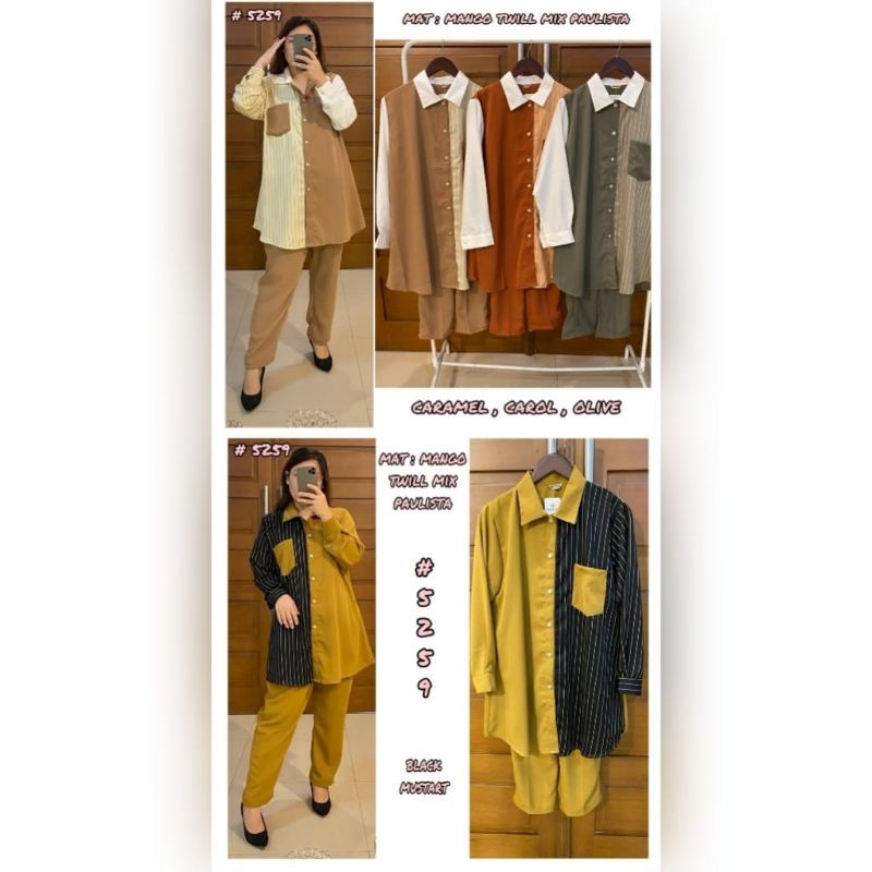 [NEW] MUTEKI 5259 SETELAN CELANA MOTIF GARIS ORIGINAL