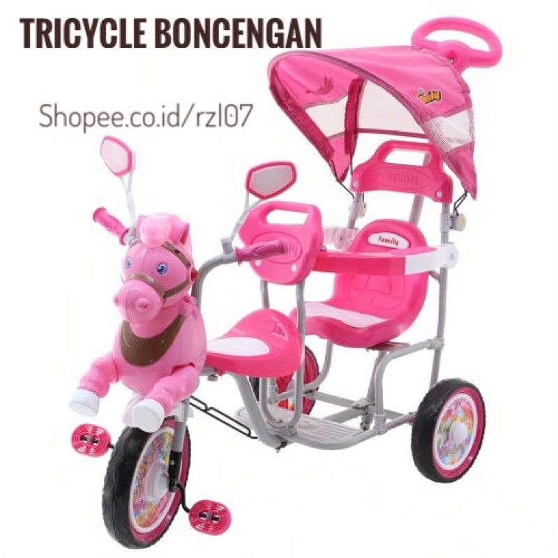 Gosend Smg Tricycle Family 902k 9061 Sepeda Roda Tiga Anak Kembar Boncengan Indonesia