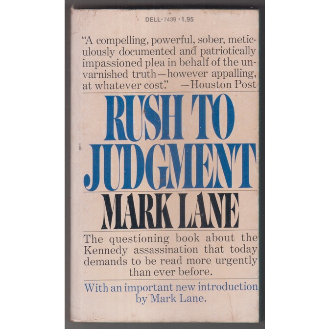 NOVEL MARK LANE - RUSH TO JUDGMENT