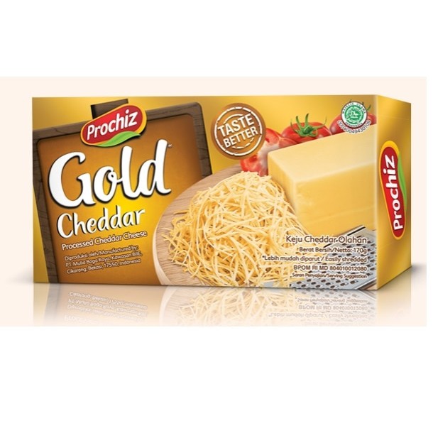 

Keju Premium Olahan | ProChiz Gold Cheddar Cheese 170