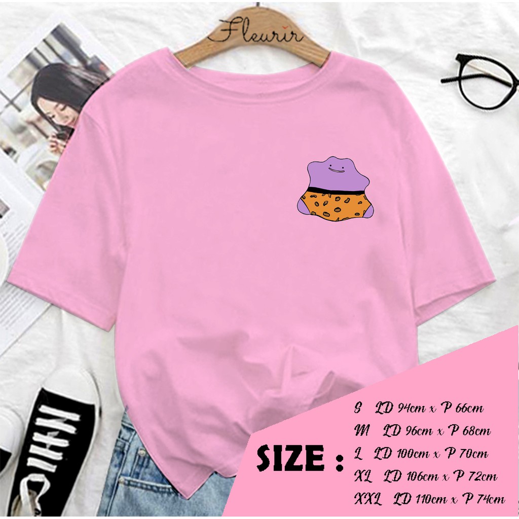 FLEURIR - KAOS DITTO LOGO WANITA DEWASA LENGAN PENDEK UNISEX OVERSIZE JUMBO