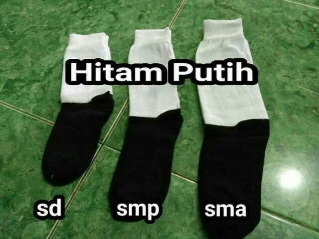 AD- Kaos Kaki Sekolah anak SD SMP SMA Wanita Pria Hitam Putih Polos Telapak Hitam Panjang Kaoskaki Murah