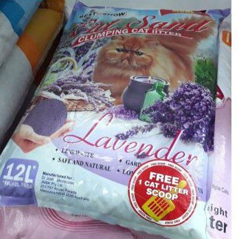 Pasir Kucing Gumpal Cat Sand 12ltr+free serok~ Aroma Lavender