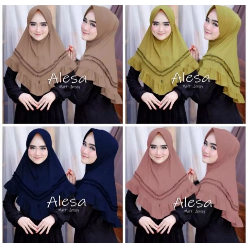 HIJAB INSTAN BERGO REMPEL ALESA BERGO JERSEY PET