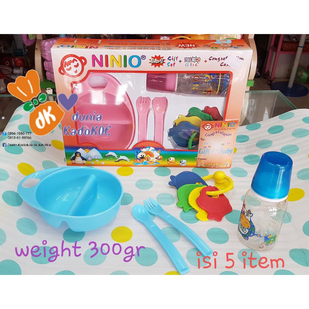 Baby Feeding Set Ninio / Set perlengkapan makan bayi / Kado Lahiran