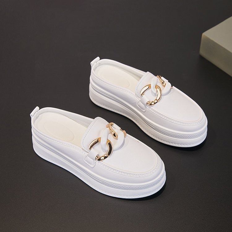 Sepatu Sandal Wanita Putih Import Cantik Sepatu Sendal Perempuan Murah Mules Shoes Casual SD-081