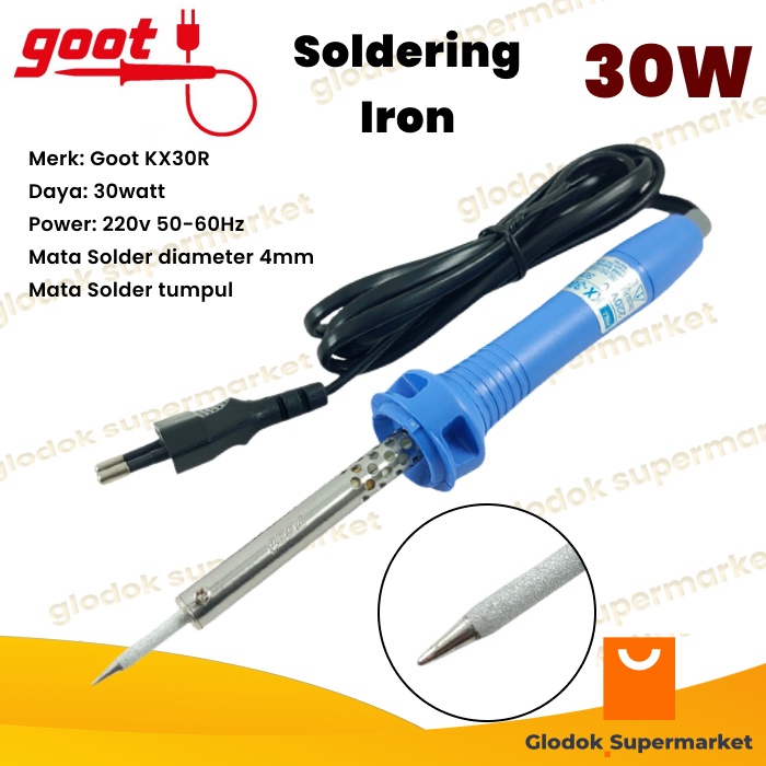 Solder Goot KX30R 30 Watt Mata Solder Tumpul KX-30R 30w Original Japan