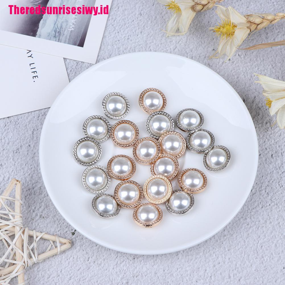 10pcs Kancing Bahan Metal Mutiara Untuk Membuat Scrapbook Diy