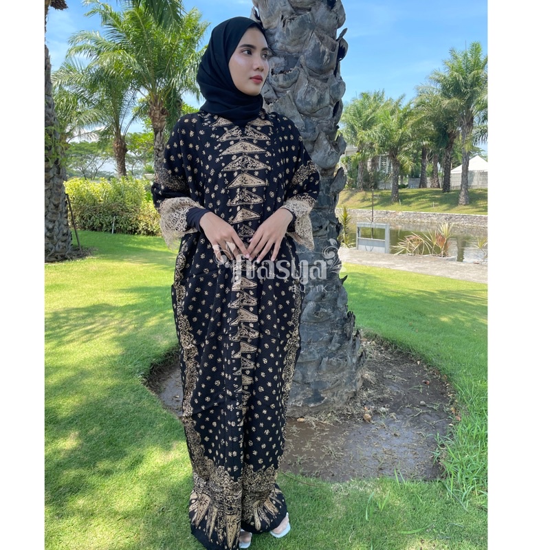 FRASYA BUTIK | Kaftan Gamis Lebaran Batik Viscose Jupri Pulauan