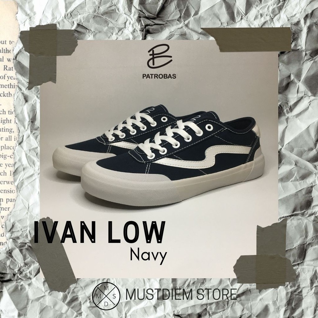SEPATU PATROBAS IVAN LOW - NAVY / DARK BLUE / BIRU