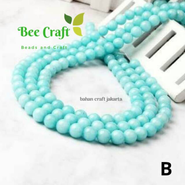 6-10mm Manik Batu alam amazonite membuat gelang dan tasbih