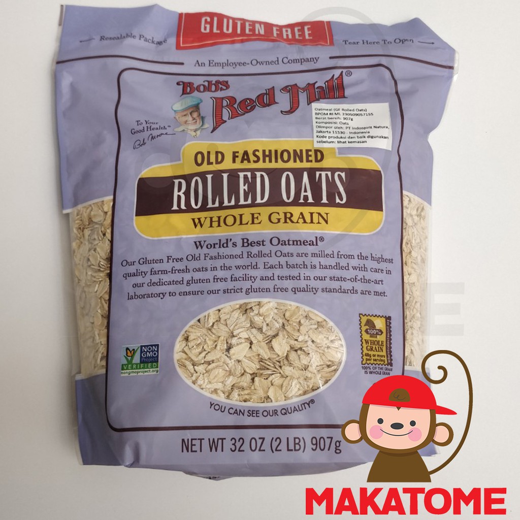 

Bobs Red Mill GLUTEN FREE Old Fashioned Rolled Oats 32 OZ 907 gr oat bob s 32oz