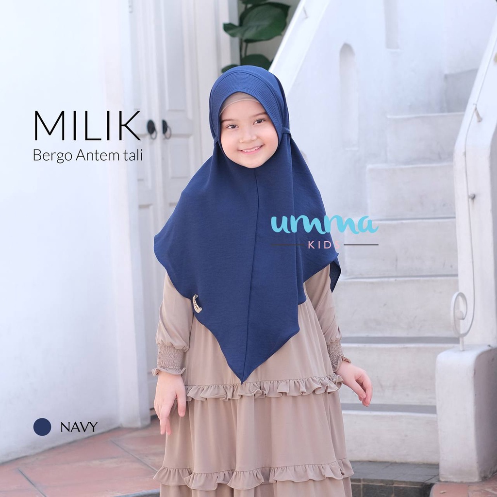 Umma Syari Bergo Milik bahan bianca crinkle Hijab Instan Antem griya_mey-navy