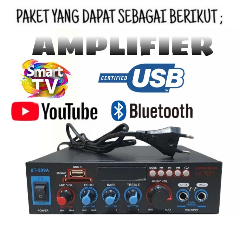 Paket Sound System Linkmaster 10&quot; Amplifier Bluetooth Usb Upgrade