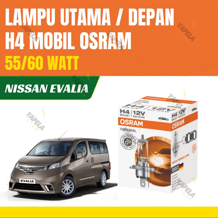 Lampu Depan Mobil H4 Kaki 3 Original Osram