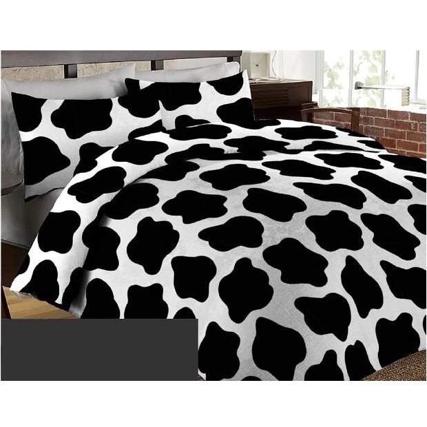 ARJUNA Set Bedcover Katun Motif  Kulit Sapi Full Besar Tinggi 20