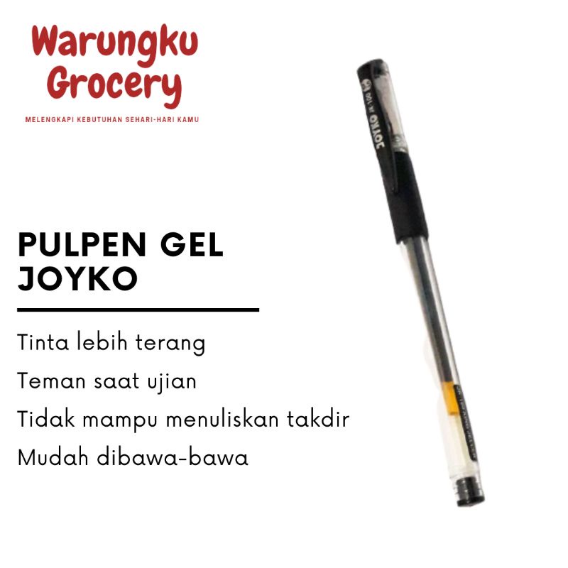 

Pulpen Gel Hitam Joyko Water Resistant 1 Pcs