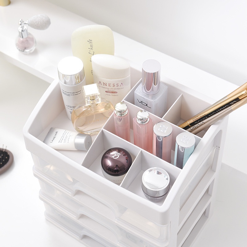 Rak BESAR Kosmetik 3 Laci Susun/Makeup Storage Organizer Multifungsi/Tempat Kosmetik/Kotak Kosmetik [SS]