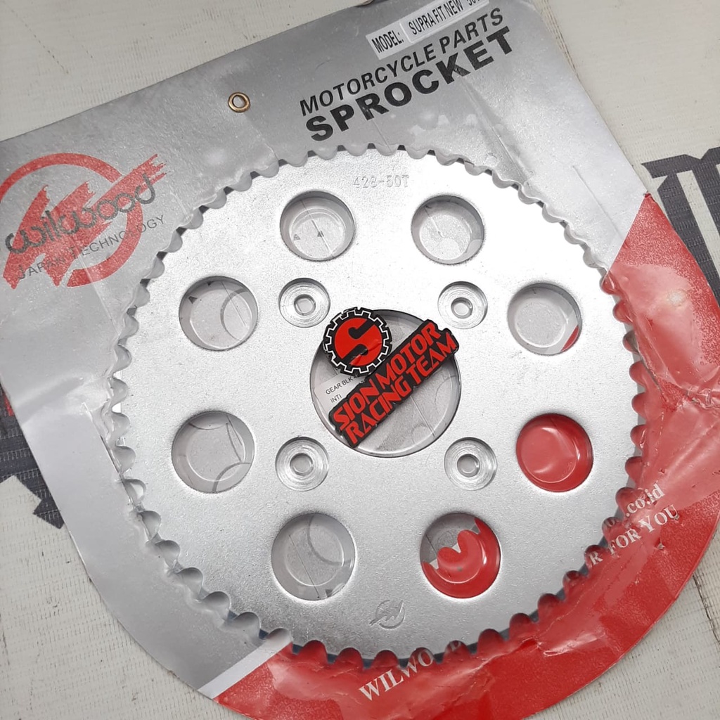 428-50T Gir Gear Belakang Honda Supra Fit New / Karisma / Supra X 125 / Wave 125 / Blade Wilwood