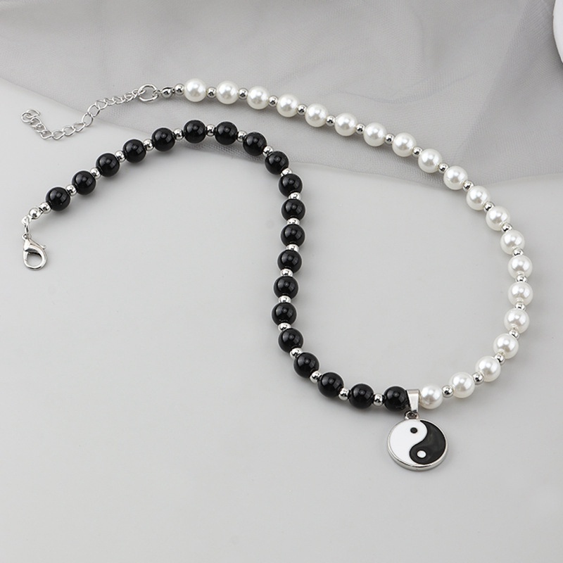 Fancyqube Kalung Liontin Yin Yang Tai Chi Gosip Gaya China Untuk Pria
