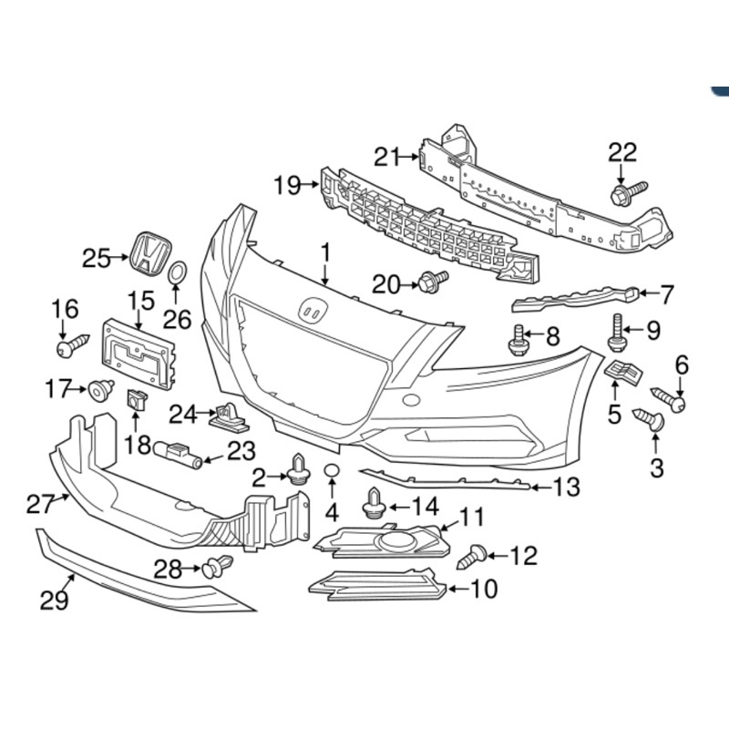 SZT Spacer Bracket Breket Bumper Depan Kanan atau Kiri Honda CRZ 2010 2011 - 2015 71193 71198