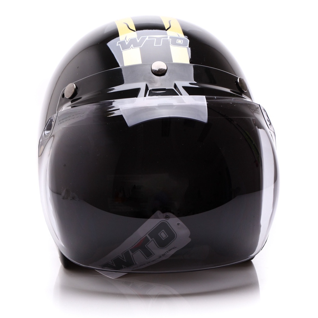 [Helm Dewasa] WTO Helm Retro - Bombshell - Hitam Gold + Promo Gratis Jaring Helm