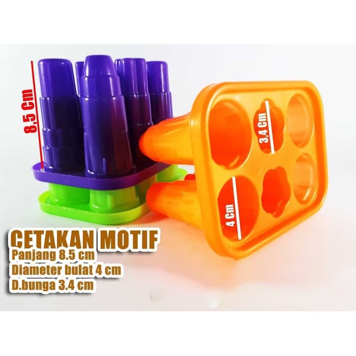 Cetakan Es Lilin / Lolly / Jelly Stik Motif Cornelius - Ice Tray Stick Cetakan Agar Isi 6 Stik